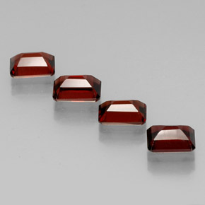 Pedras preciosas de granada almandina vermelho natural de  ct, corte esmeralda, VVS-VS