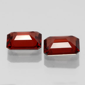Pedras preciosas de granada almandina vermelho natural de  ct, corte esmeralda, VVS-VS