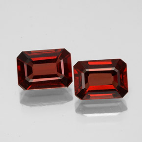 Pedras preciosas de granada almandina vermelho natural de  ct, corte esmeralda, VS