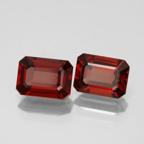 Pedras preciosas de granada almandina vermelho natural de  ct, corte esmeralda, VS