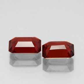 Pedras preciosas de granada almandina vermelho natural de  ct, corte esmeralda, VS