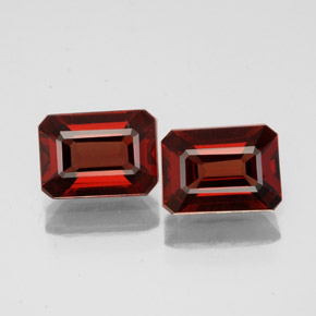 Pedras preciosas de granada almandina vermelho natural de  ct, corte esmeralda, VS
