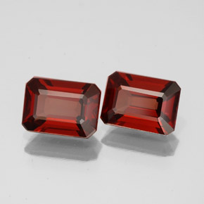 Pedras preciosas de granada almandina vermelho natural de  ct, corte esmeralda, VS