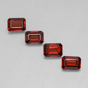 Pedras preciosas de granada almandina vermelho natural de  ct, corte esmeralda, VVS-VS