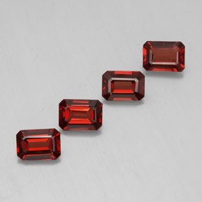 Pedras preciosas de granada almandina vermelho natural de  ct, corte esmeralda, VVS-VS