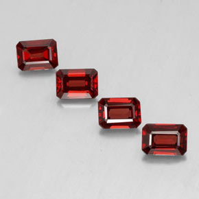 Pedras preciosas de granada almandina vermelho natural de  ct, corte esmeralda, VVS-VS