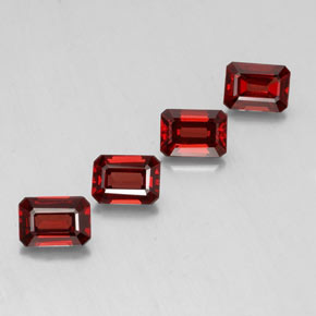 Pedras preciosas de granada almandina vermelho natural de  ct, corte esmeralda, VVS-VS