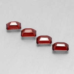 Pedras preciosas de granada almandina vermelho natural de  ct, corte esmeralda, VVS-VS
