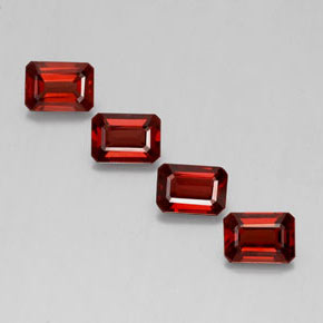 Pedras preciosas de granada almandina vermelho natural de  ct, corte esmeralda, VS