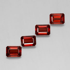Pedras preciosas de granada almandina vermelho natural de  ct, corte esmeralda, VS