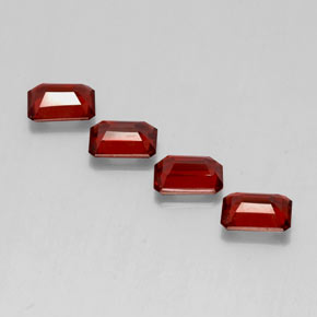 Pedras preciosas de granada almandina vermelho natural de  ct, corte esmeralda, VS
