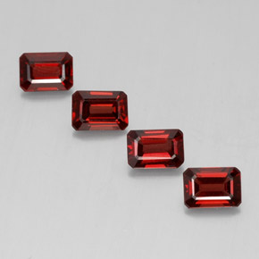 Pedras preciosas de granada almandina vermelho natural de  ct, corte esmeralda, VS