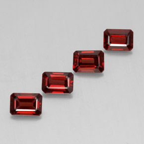 Pedras preciosas de granada almandina vermelho natural de  ct, corte esmeralda, VS