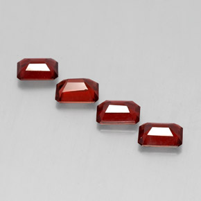 Pedras preciosas de granada almandina vermelho natural de  ct, corte esmeralda, VS