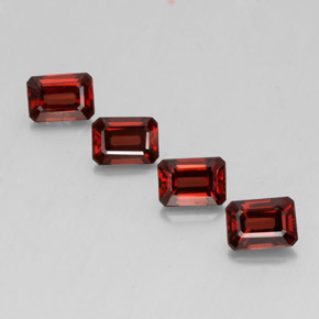 Pedras preciosas de granada almandina vermelho natural de  ct, corte esmeralda, VVS-VS
