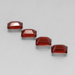 Pedras preciosas de granada almandina vermelho natural de  ct, corte esmeralda, VVS-VS