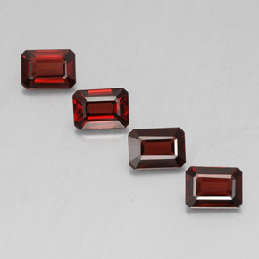 Pedras preciosas de granada almandina vermelho natural de  ct, corte esmeralda, VVS-VS