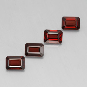 Pedras preciosas de granada almandina vermelho natural de  ct, corte esmeralda, VVS-VS