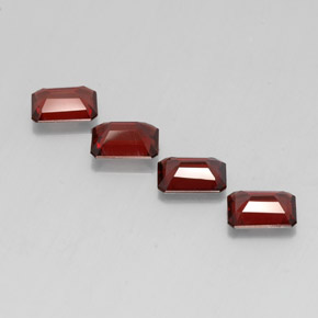 Pedras preciosas de granada almandina vermelho natural de  ct, corte esmeralda, VVS-VS