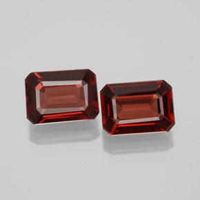 Pedras preciosas de granada almandina vermelho natural de  ct, corte esmeralda, VVS-VS
