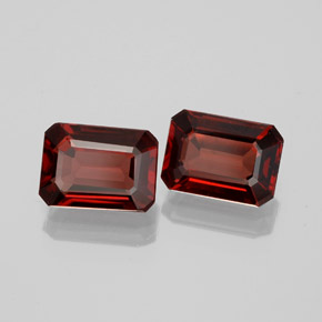Pedras preciosas de granada almandina vermelho natural de  ct, corte esmeralda, VVS-VS