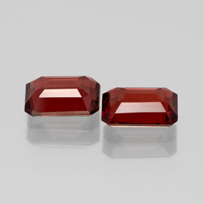 Pedras preciosas de granada almandina vermelho natural de  ct, corte esmeralda, VVS-VS