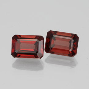 Pedras preciosas de granada almandina vermelho natural de  ct, corte esmeralda, VVS-VS
