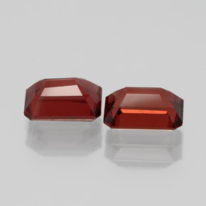 Pedras preciosas de granada almandina vermelho natural de  ct, corte esmeralda, VVS-VS