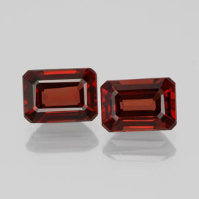 Pedras preciosas de granada almandina vermelho natural de  ct, corte esmeralda, VS