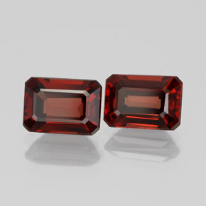 Pedras preciosas de granada almandina vermelho natural de  ct, corte esmeralda, VS