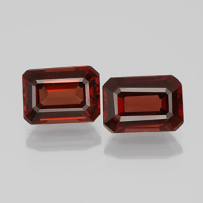 Pedras preciosas de granada almandina vermelho natural de  ct, corte esmeralda, VVS-VS