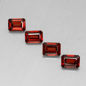 Pedras preciosas de granada almandina vermelho natural de  ct, corte esmeralda, VVS-VS