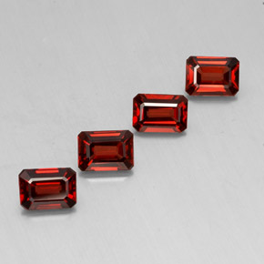 Pedras preciosas de granada almandina vermelho natural de  ct, corte esmeralda, VVS-VS