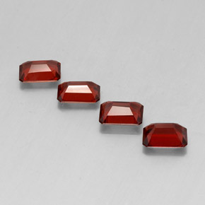 Pedras preciosas de granada almandina vermelho natural de  ct, corte esmeralda, VVS-VS