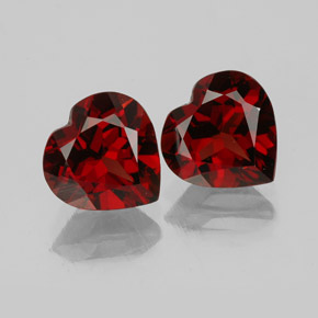 Pedras preciosas de granada almandina vermelho natural de  ct, formato de coração, VVS-VS