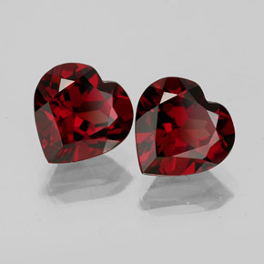 Pedras preciosas de granada almandina vermelho natural de  ct, formato de coração, VVS-VS
