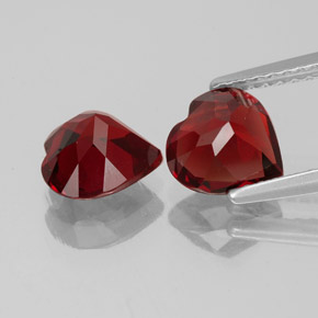 Pedras preciosas de granada almandina vermelho natural de  ct, formato de coração, VVS-VS