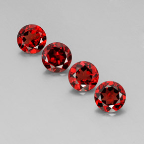 Pedras preciosas de granada almandina vermelho natural de  ct, corte redondo, VVS-VS