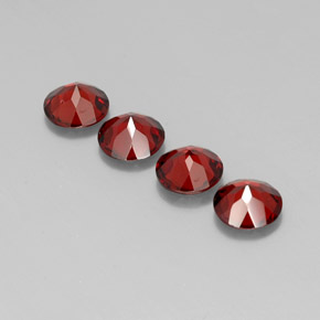 Pedras preciosas de granada almandina vermelho natural de  ct, corte redondo, VVS-VS