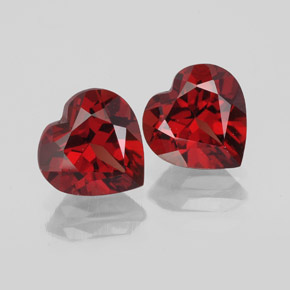 Pedras preciosas de granada almandina vermelho natural de  ct, formato de coração, VVS