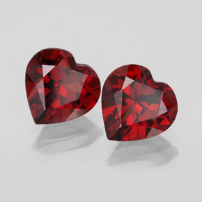 Pedras preciosas de granada almandina vermelho natural de  ct, formato de coração, VVS