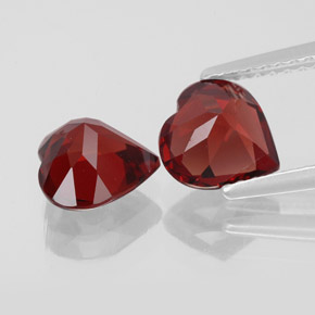 Pedras preciosas de granada almandina vermelho natural de  ct, formato de coração, VVS