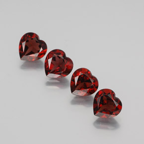 Pedras preciosas de Granada Almandina Vermelho escuro natural de  ct, Formato de coração, VVS