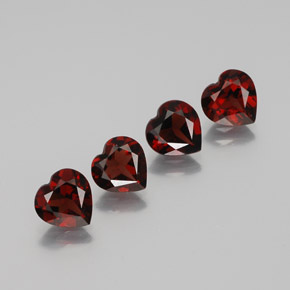 Pedras preciosas de granada almandina vermelho natural de  ct, formato de coração, VVS