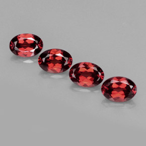 Pedras preciosas de granada almandina vermelho natural de  ct, corte oval, VVS