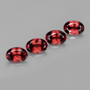 Pedras preciosas de granada almandina vermelho natural de  ct, corte oval, VVS