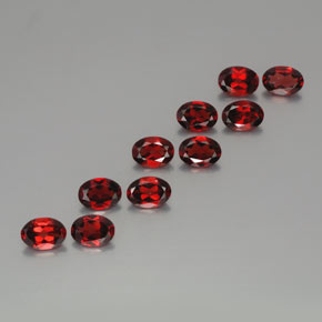 Pedras preciosas de granada almandina vermelho natural de 8,49 ct, corte oval, VS