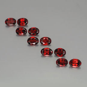 Pedras preciosas de granada almandina vermelho natural de 8,49 ct, corte oval, VS