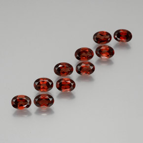 Pedras preciosas de granada almandina vermelho natural de 9,47 ct, corte oval, VS