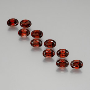 Pedras preciosas de granada almandina vermelho natural de 9,47 ct, corte oval, VS